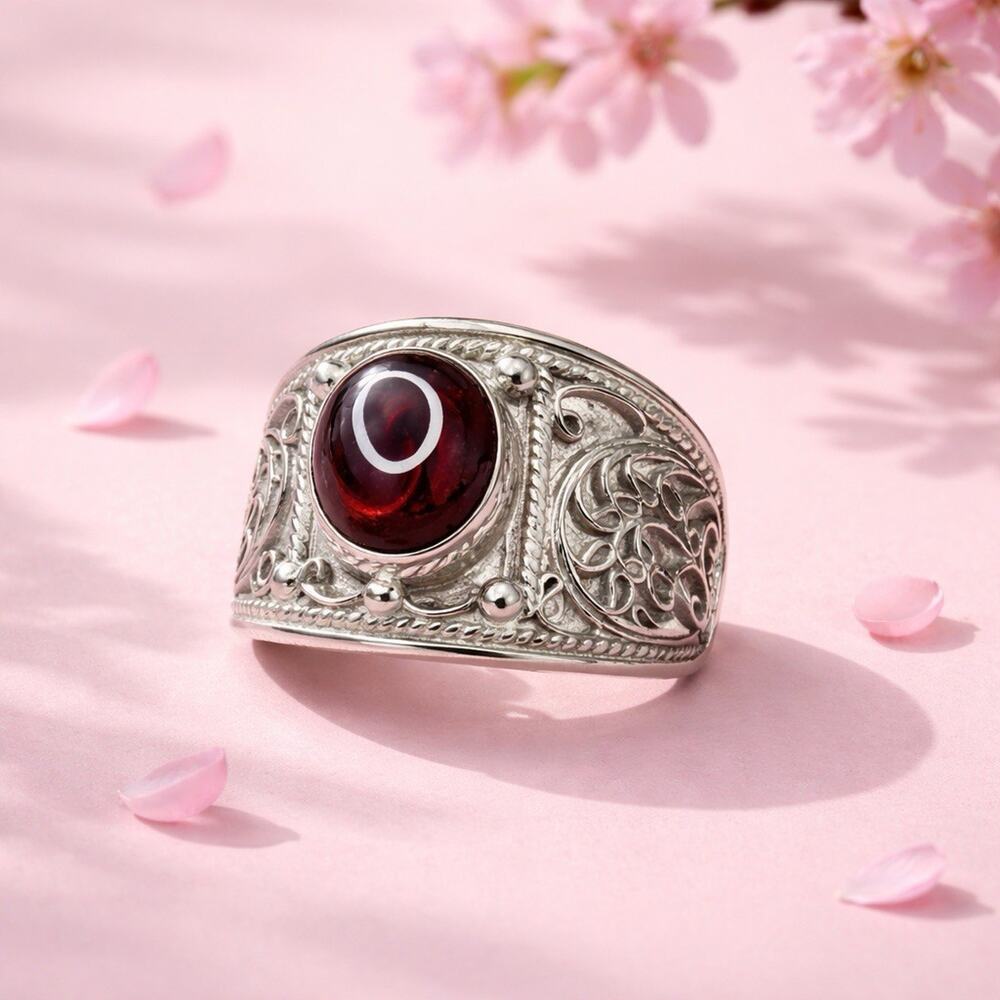 Rare Burgundy Tanzanite Ring Sterling Silver Size 7.25